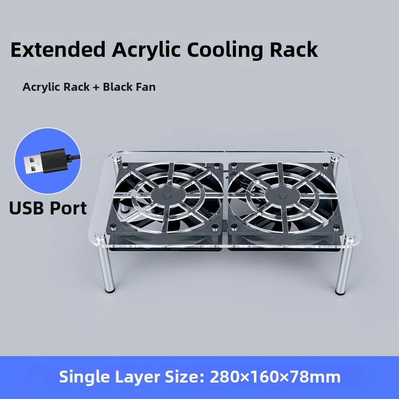 Atlīdzasēšanas statīvs maršrutētājam un modemam | ABS materiāls | 2 siltumvadi | 2 USB porti | Gaisa dzesēšana | Kluss dizains