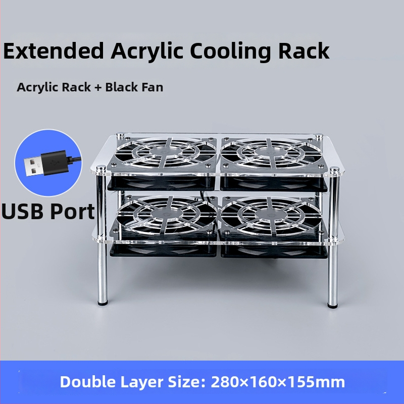 Atlīdzasēšanas statīvs maršrutētājam un modemam | ABS materiāls | 2 siltumvadi | 2 USB porti | Gaisa dzesēšana | Kluss dizains