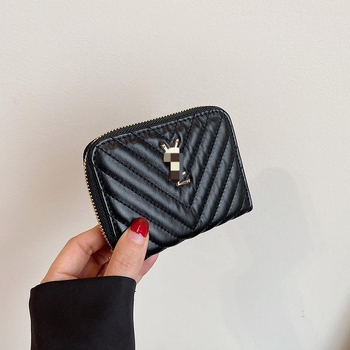 Sieviešu PU ādas maku-kluč ar rāvējslēdzēju, lielā kapacitāte, ģeometrisks raksts, iekšpuse no sintētiskās ādas, daudzfunkcionāls kartes turētājs