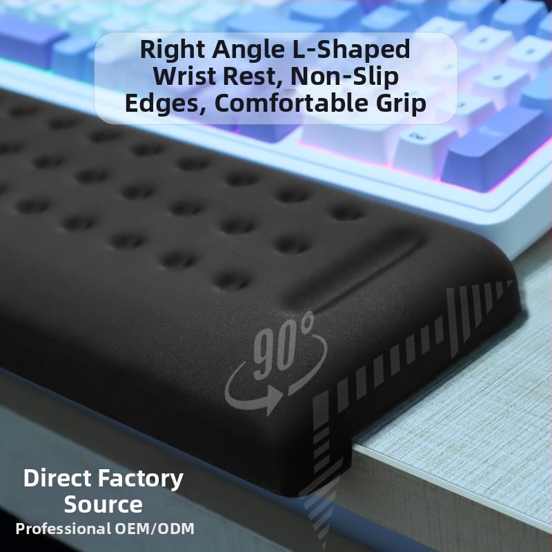L-образна клавиатурна тава за ръб на бюро – 2-части комплект с опора за предмишница и лакът, подложка за китка, антихлъзгаща повърхност за офис, OEM персонализация