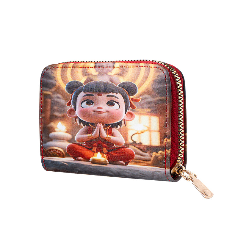 Monētu maki ar anime motīvu, PVC materiāls, 1 kārta dizains, iekšējā odere no sintētiskās ādas, viegls