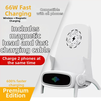 Три в едно безжично зарядно-стойка с магнитно зареждане 66W бързо зареждане, PD/QC/FCP протоколи, изход 5V2A/9V3A