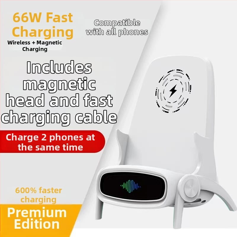 Tri v jednom bezdrôtový nabíjací stojan s magnetickým nabíjaním 66W rýchle nabíjanie, PD/QC/FCP protokoly, výstup 5V2A/9V3A