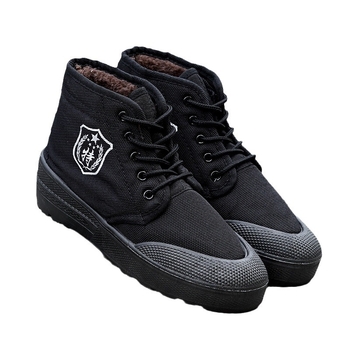 Žieminės aukštos namų šlepetės su fliso pamušalu, kamufliažinis raštas, viršus iš drobės, PVC padas