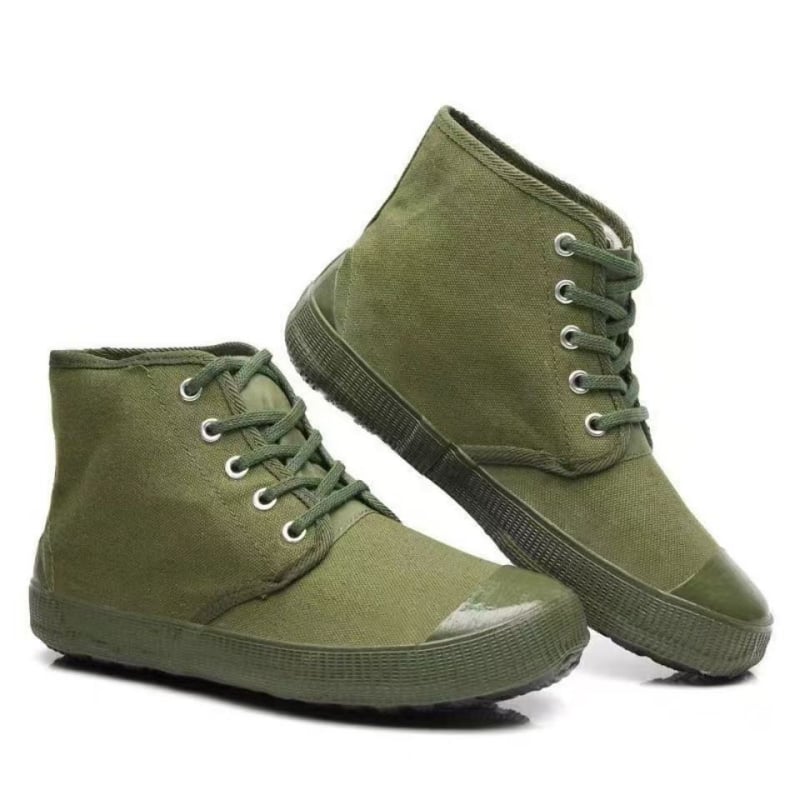 Žieminės aukštos namų šlepetės su fliso pamušalu, kamufliažinis raštas, viršus iš drobės, PVC padas