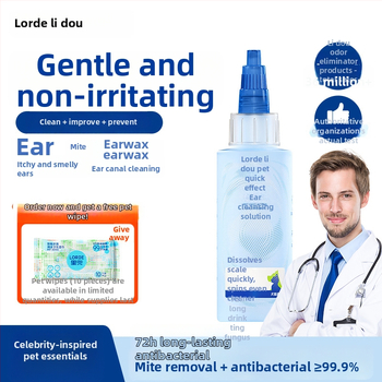 Lidou Kit de îngrijire pentru câine: curățare ochi, urechi și dinți | Material: țesătură nețesută | Ambalaj: 1 buc