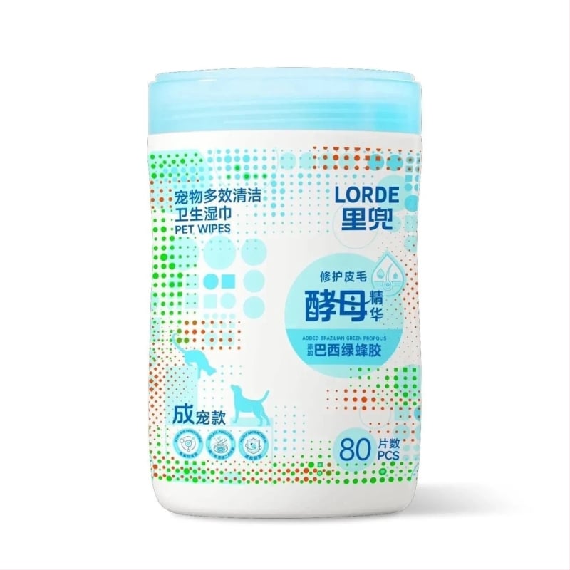 Lidou Kit de îngrijire pentru câine: curățare ochi, urechi și dinți | Material: țesătură nețesută | Ambalaj: 1 buc