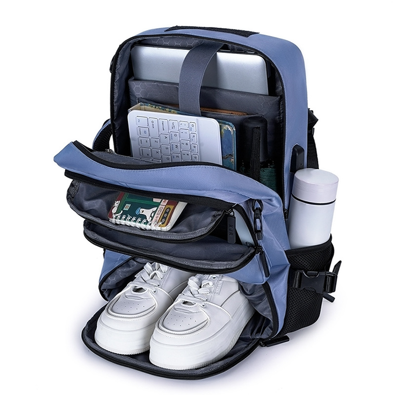 Unisex ruksak za outdoor putovanja, 36–55 L, Oxford tkanina, vodootporan, kompatibilan s 16-inčnim prijenosnim, zakrivljene naramenice