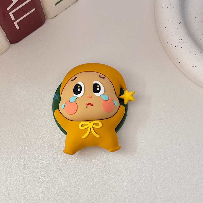 Suport magnetic MagSafe, braț telescopic, PVC, design creativ cu o stea drăguță desen animat plângând copil