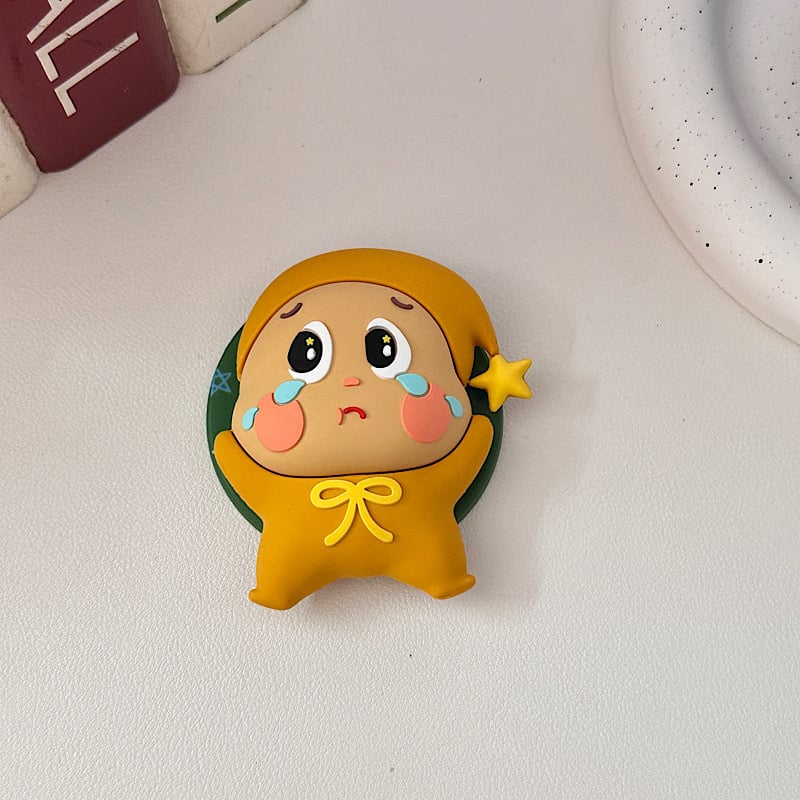 Suport magnetic MagSafe, braț telescopic, PVC, design creativ cu o stea drăguță desen animat plângând copil