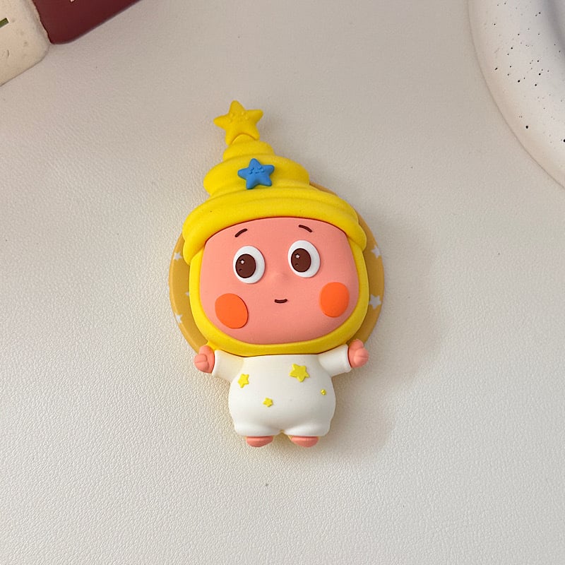 Suport magnetic MagSafe, braț telescopic, PVC, design creativ cu o stea drăguță desen animat plângând copil