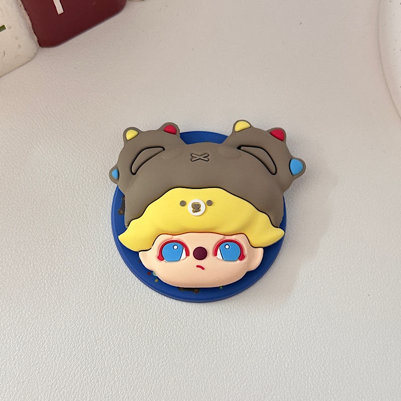 Suport magnetic MagSafe, braț telescopic, PVC, design creativ cu o stea drăguță desen animat plângând copil