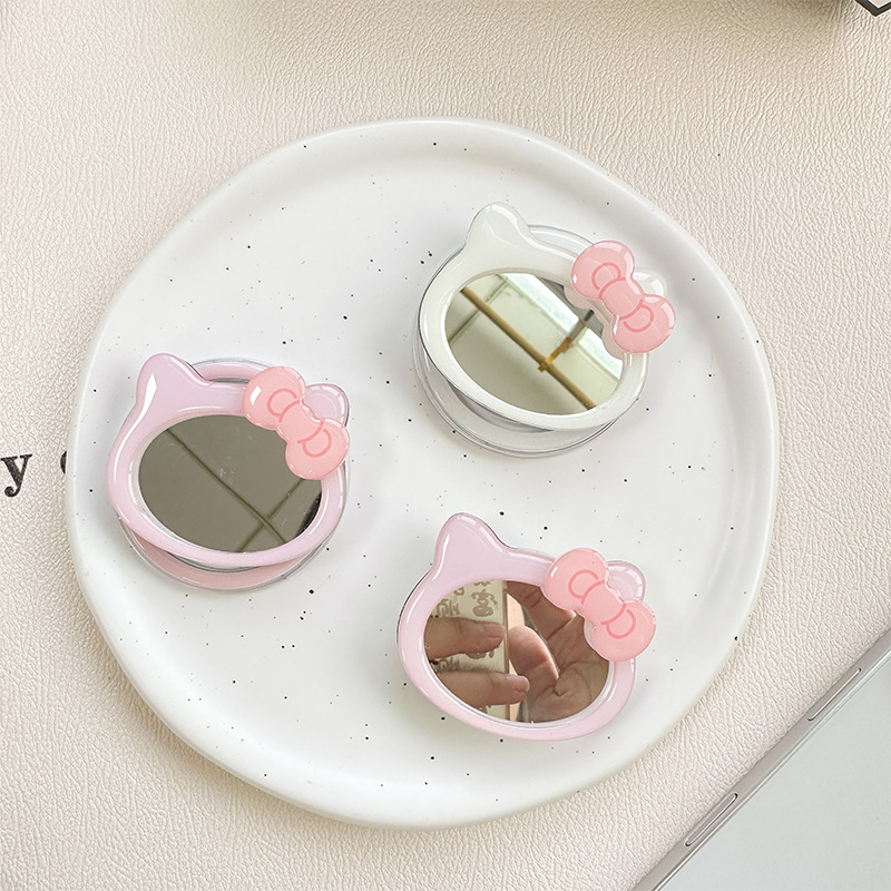 Suport de birou cu motiv nod de panglică și oglindă de pisică, prindere magnetică MagSafe, plastic, stil general