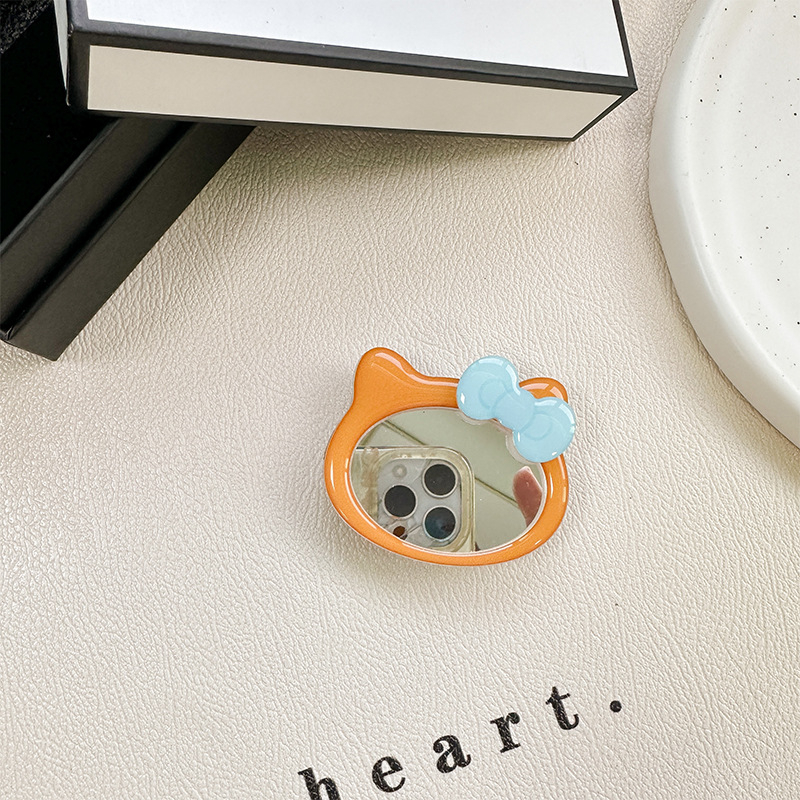 Suport de birou cu motiv nod de panglică și oglindă de pisică, prindere magnetică MagSafe, plastic, stil general