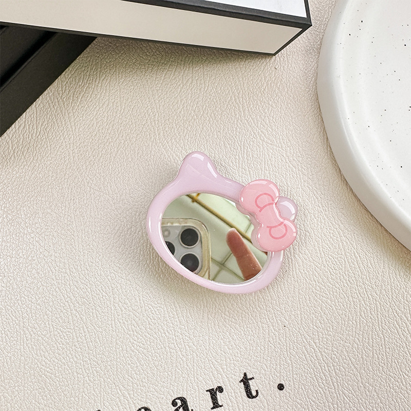 Suport de birou cu motiv nod de panglică și oglindă de pisică, prindere magnetică MagSafe, plastic, stil general