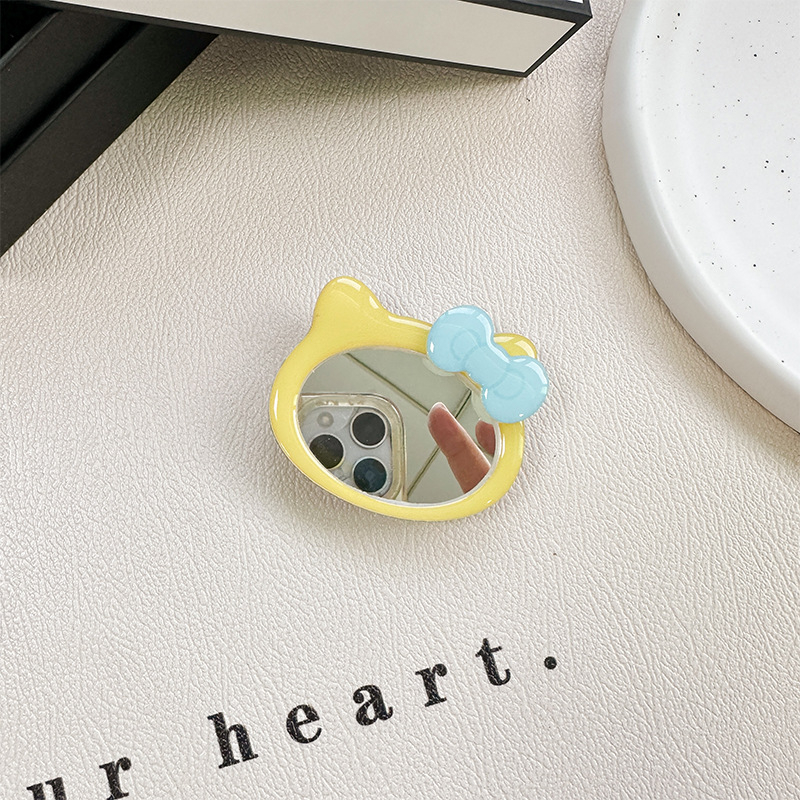 Suport de birou cu motiv nod de panglică și oglindă de pisică, prindere magnetică MagSafe, plastic, stil general