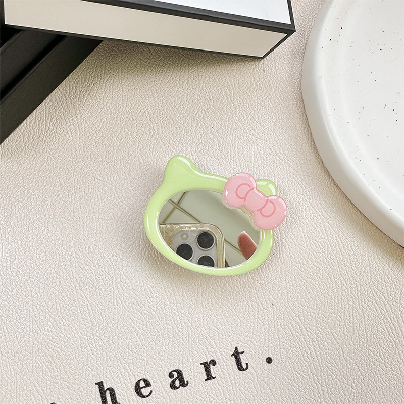 Suport de birou cu motiv nod de panglică și oglindă de pisică, prindere magnetică MagSafe, plastic, stil general