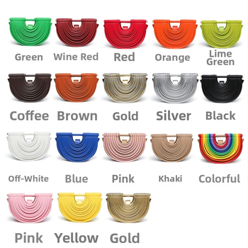 Ženska pletena torbica u obliku školjke, PU materijal, magnetno zatvaranje, džep za telefon, crossbody remen