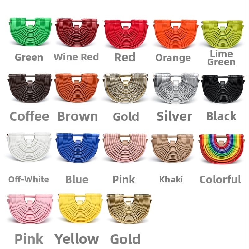 Ženska pletena torbica u obliku školjke, PU materijal, magnetno zatvaranje, džep za telefon, crossbody remen