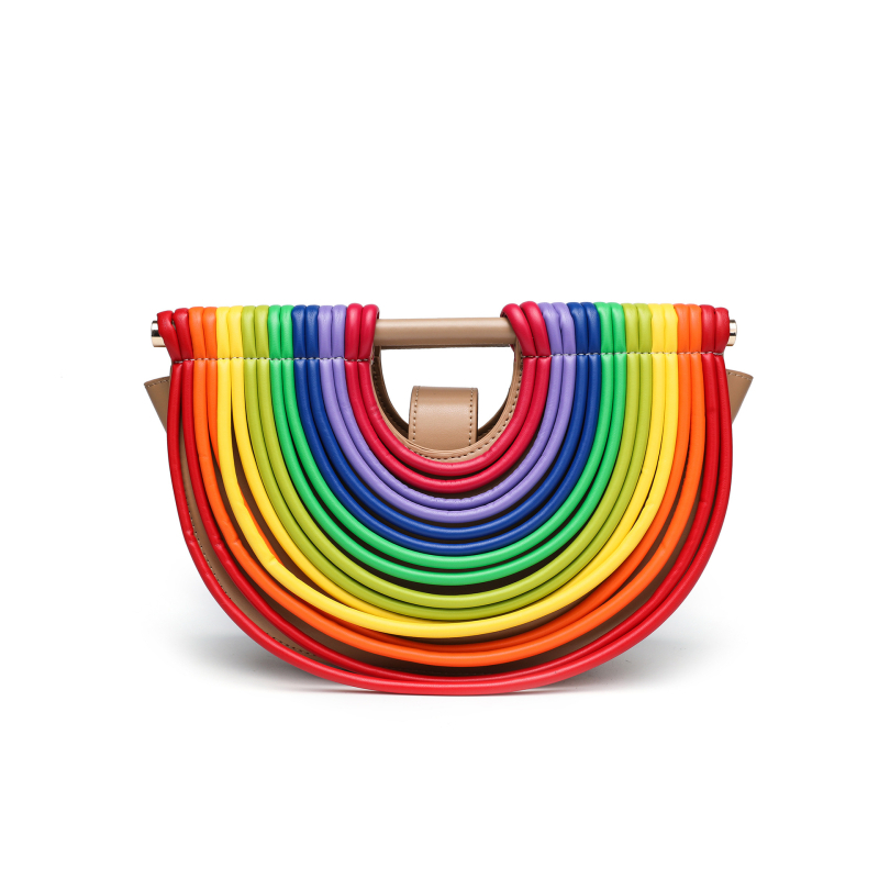 Ženska pletena torbica u obliku školjke, PU materijal, magnetno zatvaranje, džep za telefon, crossbody remen