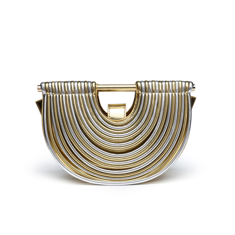 Ženska pletena torbica u obliku školjke, PU materijal, magnetno zatvaranje, džep za telefon, crossbody remen