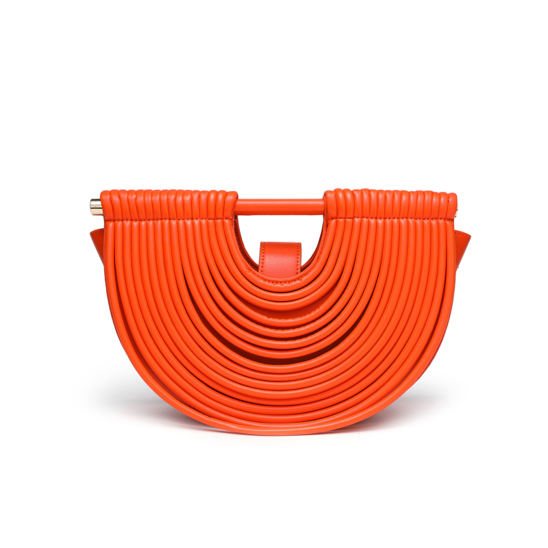 Ženska pletena torbica u obliku školjke, PU materijal, magnetno zatvaranje, džep za telefon, crossbody remen