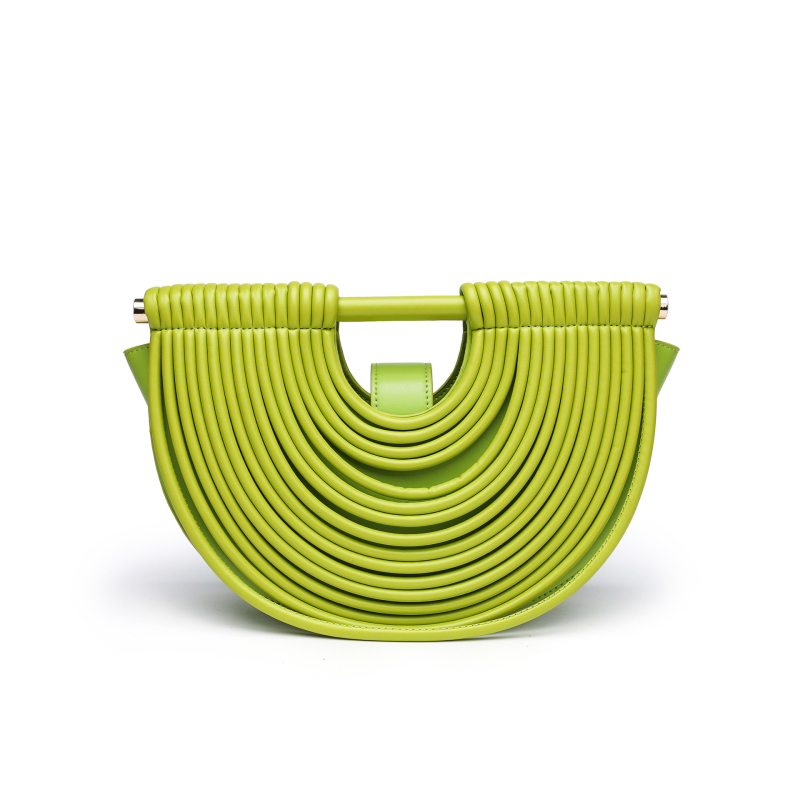 Ženska pletena torbica u obliku školjke, PU materijal, magnetno zatvaranje, džep za telefon, crossbody remen