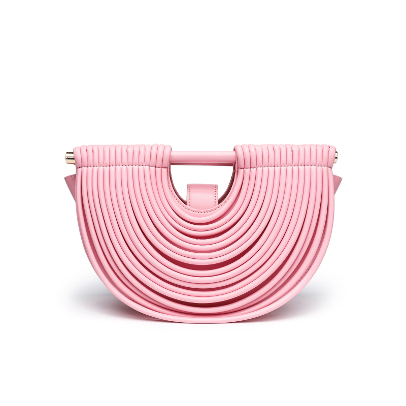 Ženska pletena torbica u obliku školjke, PU materijal, magnetno zatvaranje, džep za telefon, crossbody remen