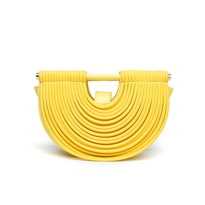 Ženska pletena torbica u obliku školjke, PU materijal, magnetno zatvaranje, džep za telefon, crossbody remen