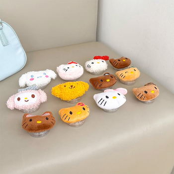 Suport de birou pentru telefon cu design KT Cat, mâner retractabil, din plastic, suport drăguț pentru inel