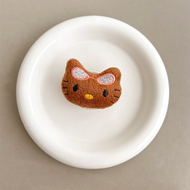 Suport de birou pentru telefon cu design KT Cat, mâner retractabil, din plastic, suport drăguț pentru inel