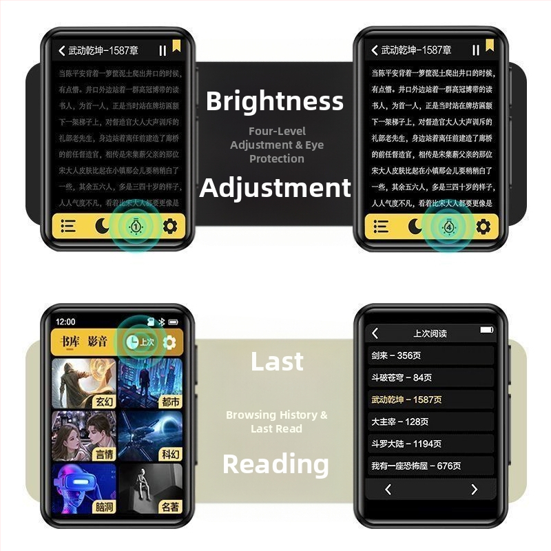 Bluetooth MP3/MP4 mängija e-raamatu lugemis ja väline heliväljundiga