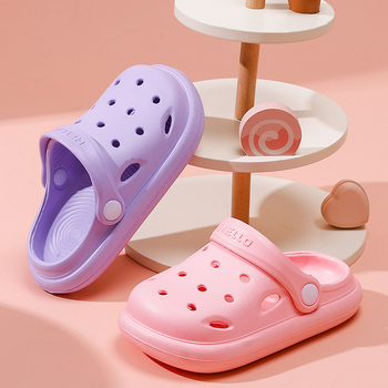 Șlapi de plajă pentru copii, EVA, unisex, stil Cartoon Paradise, fără căptușeală