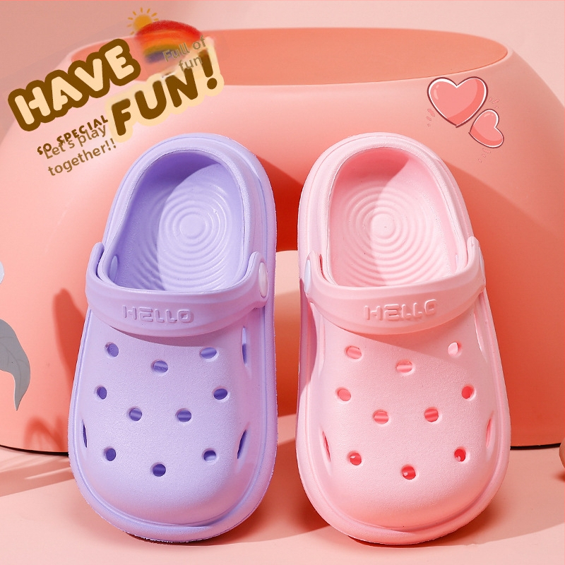 Șlapi de plajă pentru copii, EVA, unisex, stil Cartoon Paradise, fără căptușeală