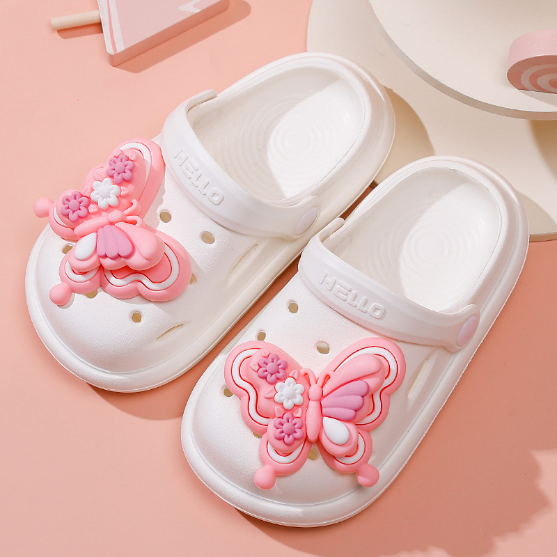 Șlapi de plajă pentru copii, EVA, unisex, stil Cartoon Paradise, fără căptușeală