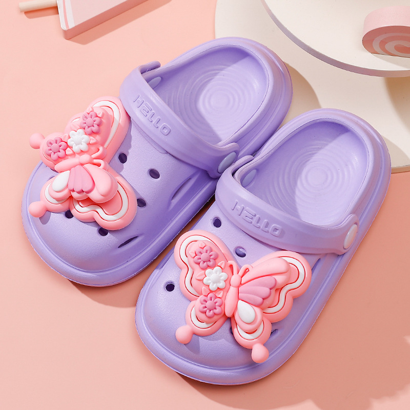 Șlapi de plajă pentru copii, EVA, unisex, stil Cartoon Paradise, fără căptușeală