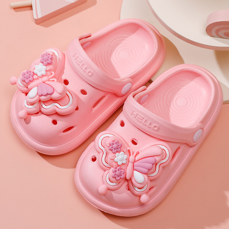 Șlapi de plajă pentru copii, EVA, unisex, stil Cartoon Paradise, fără căptușeală