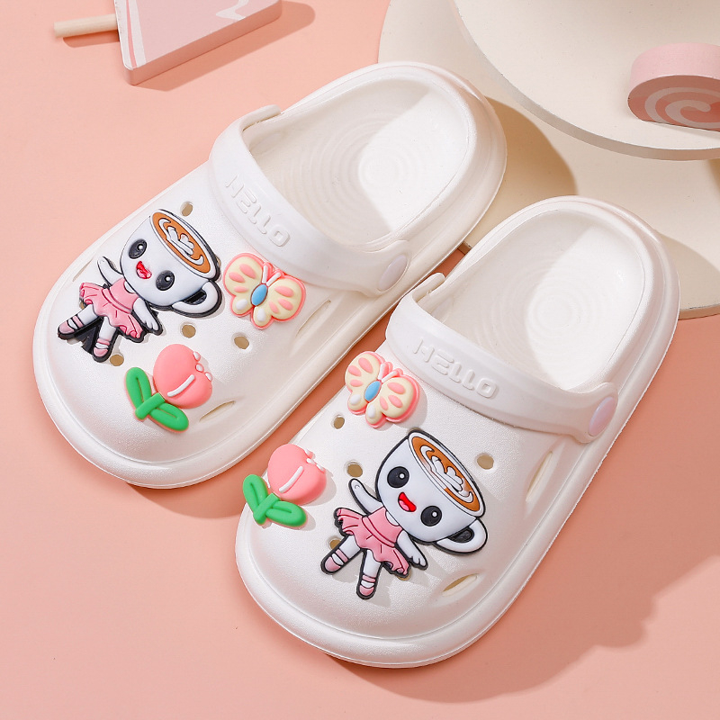 Șlapi de plajă pentru copii, EVA, unisex, stil Cartoon Paradise, fără căptușeală