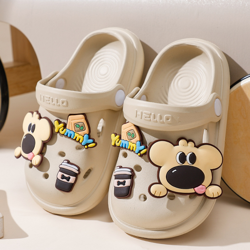 Șlapi de plajă pentru copii, EVA, unisex, stil Cartoon Paradise, fără căptușeală