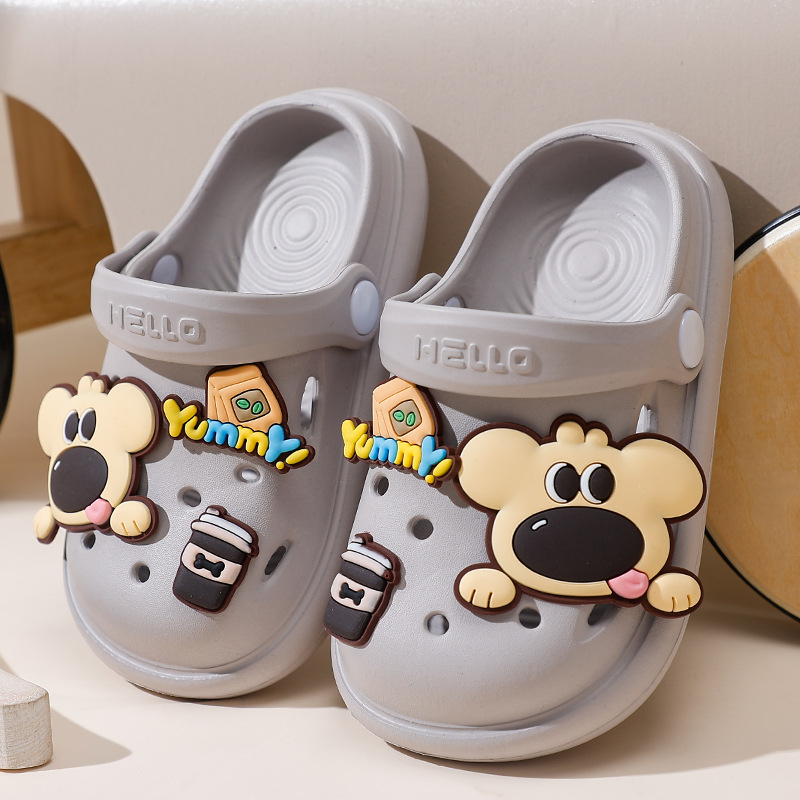 Șlapi de plajă pentru copii, EVA, unisex, stil Cartoon Paradise, fără căptușeală