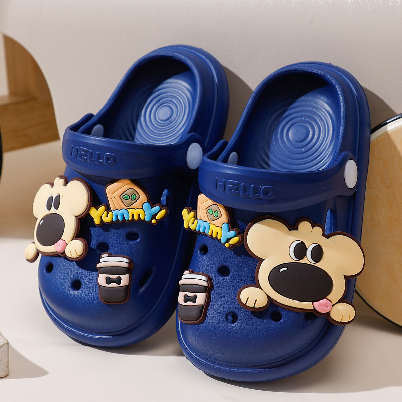 Șlapi de plajă pentru copii, EVA, unisex, stil Cartoon Paradise, fără căptușeală