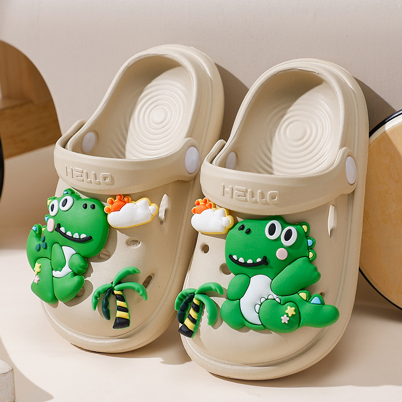 Șlapi de plajă pentru copii, EVA, unisex, stil Cartoon Paradise, fără căptușeală