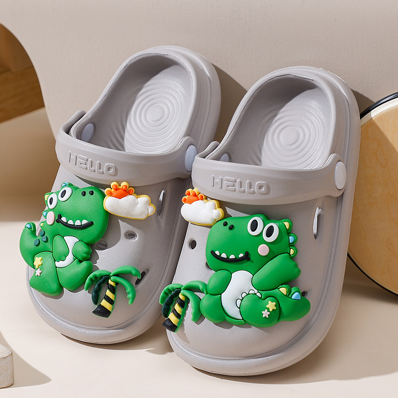 Șlapi de plajă pentru copii, EVA, unisex, stil Cartoon Paradise, fără căptușeală