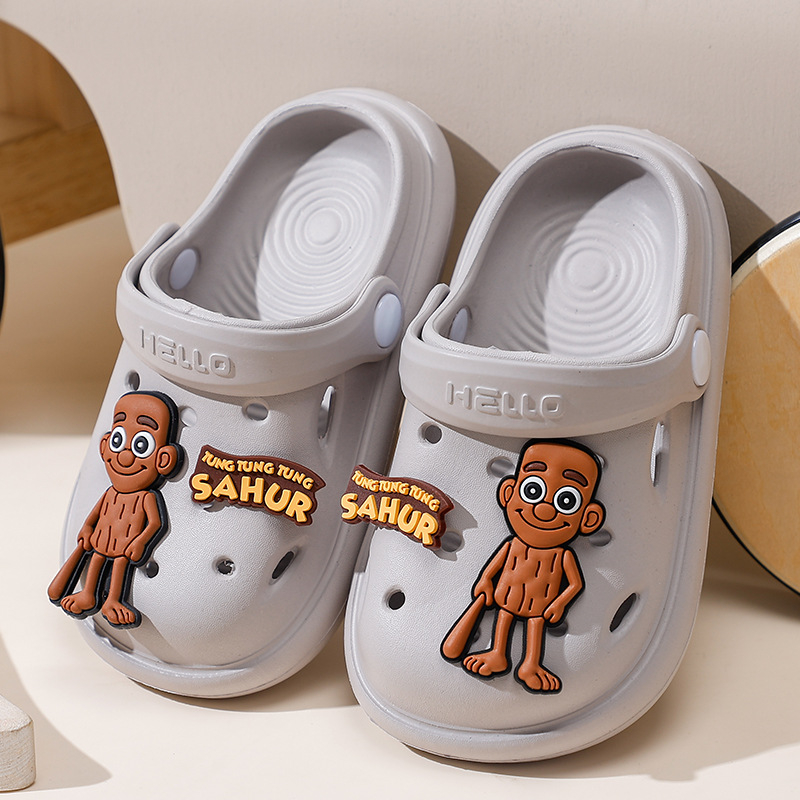 Șlapi de plajă pentru copii, EVA, unisex, stil Cartoon Paradise, fără căptușeală