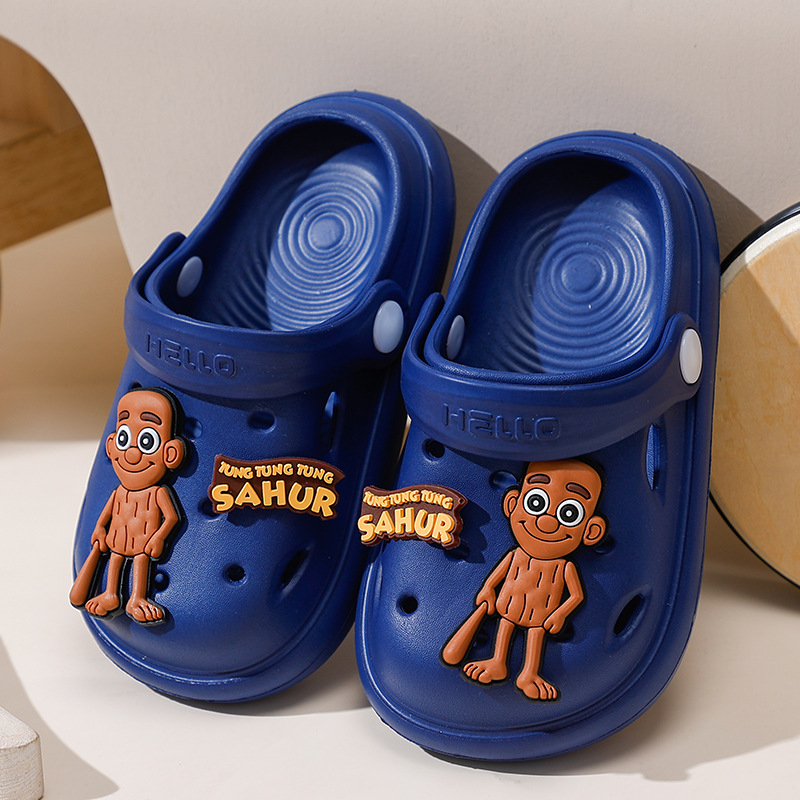 Șlapi de plajă pentru copii, EVA, unisex, stil Cartoon Paradise, fără căptușeală