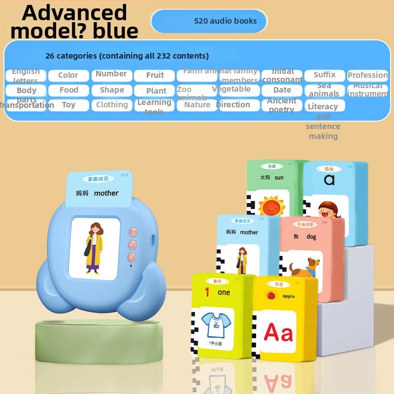 Писалка за четене с карти за ранно образование — говореща 300 поеми Тан и Сон, презареждаща се, MP3 възпроизвеждане, емоционално интерактивна, ABS