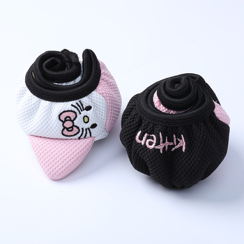 Еластичен калъф за волан с 3D бродерия на котешки уши, универсален за всички сезони, синтетично влакно, мил стил, лесен монтаж