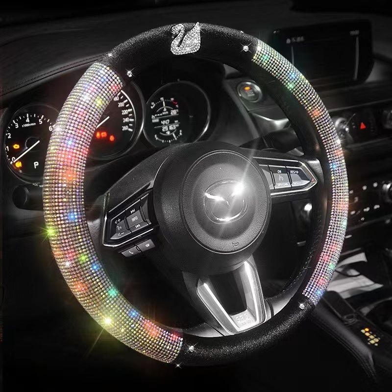 Калъф за волан на автомобил, печатен мотив, лято, машинно шиене, универсално пасва