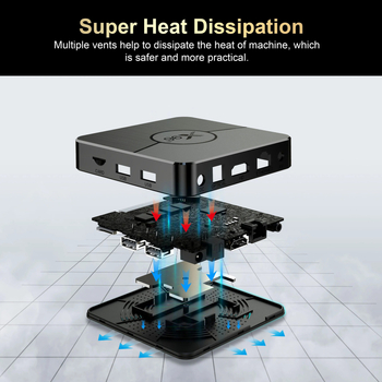 X98 Plus Android TV kastīte ar Amlogic S905W2 procesoru, 4GB RAM/64GB ROM, Android 11, 4K izvade