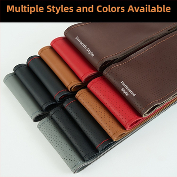 Kézzel varrt kormánykerék-betét valódi bőrből, felsőréteg bőrből, négy évszakos univerzális, egyszerű stílus